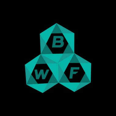 BWF yaratıcı minimalist harf logosu. BWF eşsiz vektör baş harfleri alfabe harfi logo tasarımı