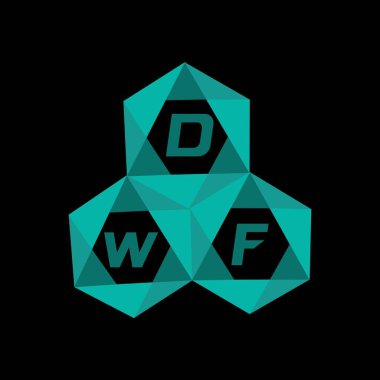 DFW yaratıcı minimalist harf logosu. DFW eşsiz vektör baş harfleri harf logosu tasarımı