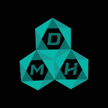 DHM yaratıcı minimalist harf logosu. DHM benzersiz vektör baş harfleri harf logosu tasarımı