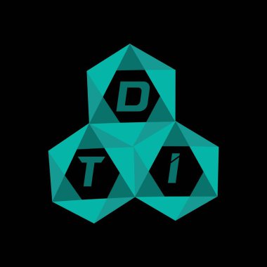 Yaratıcı minimalist harf logosu. DIT eşsiz vektör baş harfleri alfabe harfi logo tasarımı