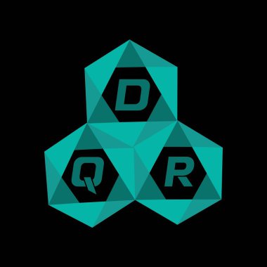 DRQ yaratıcı minimalist harf logosu. DRQ benzersiz vektör baş harfleri harf logosu tasarımı