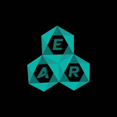 Yaratıcı minimalist harf logosu. EAR benzersiz vektör baş harfleri harf logosu tasarımı