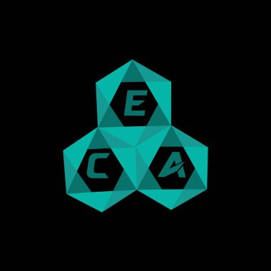 ECA yaratıcı minimalist harf logosu. ECA benzersiz vektör baş harfleri alfabe harf logosu tasarımı