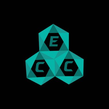 ECC yaratıcı minimalist harf logosu. ECC benzersiz vektör baş harfleri harf logosu tasarımı