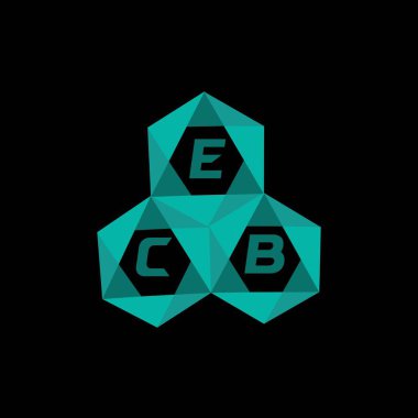 ECB yaratıcı minimalist harf logosu. ECB benzersiz vektör baş harfleri harf logosu tasarımı