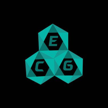 EKG yaratıcı minimalist harf logosu. ECG benzersiz vektör baş harfleri harf logosu tasarımı
