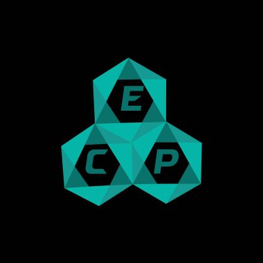 ECP yaratıcı minimalist harf logosu. ECP benzersiz vektör baş harfleri harf logosu tasarımı