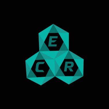 ECR yaratıcı minimalist harf logosu. ECR benzersiz vektör baş harfleri alfabe harfi logo tasarımı