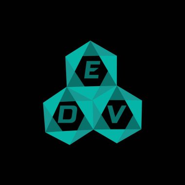 EDV yaratıcı minimalist harf logosu. EDV benzersiz vektör baş harfleri harf logosu tasarımı