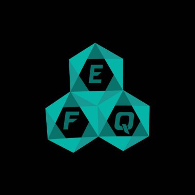 EFQ yaratıcı minimalist harf logosu. EFQ benzersiz vektör baş harfleri harf logosu tasarımı