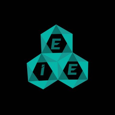 Elektronik minimalist harf logosu. EIE benzersiz vektör baş harfleri harf logosu tasarımı