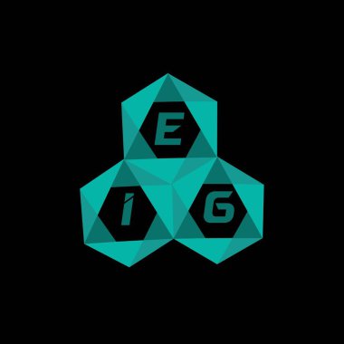 EKG yaratıcı minimalist harf logosu. EIG benzersiz vektör baş harfleri harf logosu tasarımı