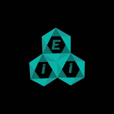 Yaratıcı minimalist harf logosu. EII benzersiz vektör baş harfleri alfabe harf logosu tasarımı