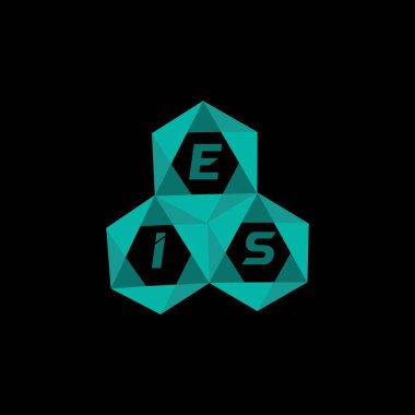Yaratıcı minimalist harf logosu. EIS eşsiz vektör baş harfleri alfabe harf logosu tasarımı