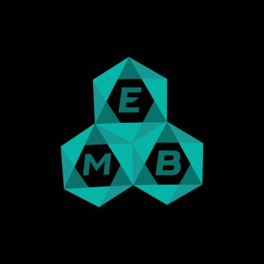 EMB yaratıcı minimalist harf logosu. EMB benzersiz vektör baş harfleri alfabe harfi logo tasarımı