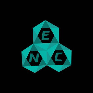 ENC yaratıcı minimalist harf logosu. ENC benzersiz vektör baş harfleri alfabe harfi logo tasarımı