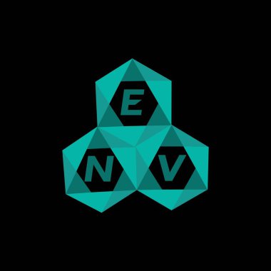 ENV yaratıcı minimalist harf logosu. ENV eşsiz vektör baş harfleri alfabe harfi logo tasarımı