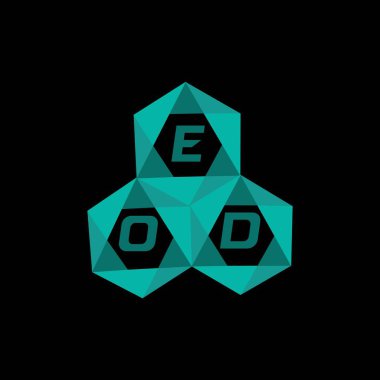 Patlayıcı madde yaratıcı minimalist harf logosu. EOD benzersiz vektör baş harfleri alfabe harfi logo tasarımı