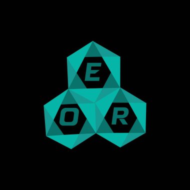EOR yaratıcı minimalist harf logosu. EOR benzersiz vektör baş harfleri alfabe harfi logo tasarımı