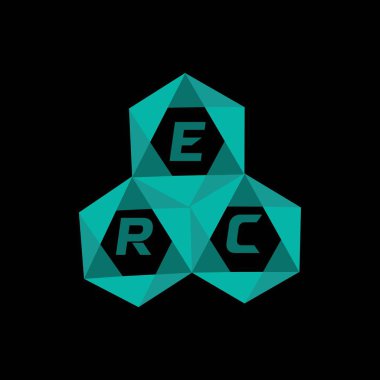 ERC yaratıcı minimalist harf logosu. ERC benzersiz vektör baş harfleri alfabe harfi logosu. Yaratıcı minimalist harf logosu. ERC benzersiz vektör baş harfleri alfabe harf logosu tasarımı