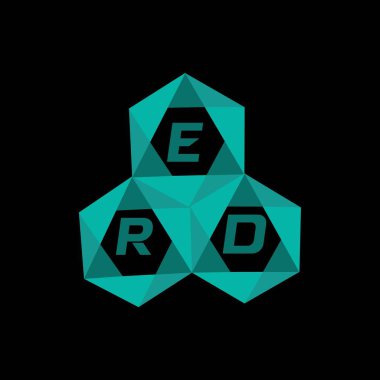 ERD yaratıcı minimalist harf logosu. ERD benzersiz vektör baş harfleri alfabe harf logosu tasarımı