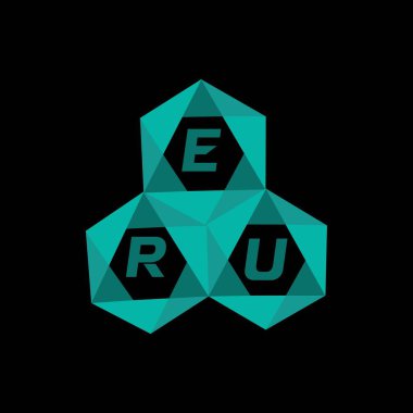 ERU yaratıcı minimalist harf logosu. ERU benzersiz vektör baş harfleri alfabe harfi logosu. Yaratıcı minimalist harf logosu. ERU benzersiz vektör baş harfleri harf logosu tasarımı