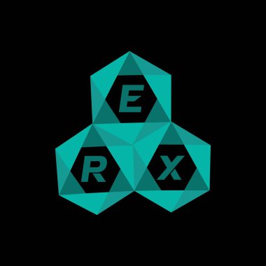 ERX yaratıcı minimalist harf logosu. ERX eşsiz vektör baş harfleri alfabe harfi logosu. Yaratıcı minimalist harf logosu. ERX benzersiz vektör baş harfleri alfabe harfi logo tasarımı