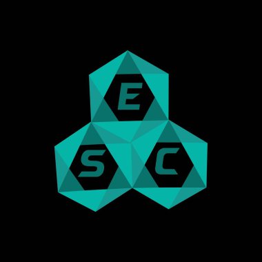 ESC yaratıcı minimalist harf logosu. ESC benzersiz vektör baş harfleri alfabe harf logosu tasarımı