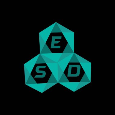 ESD yaratıcı minimalist harf logosu. ESD eşsiz vektör baş harfleri alfabe harf logosu tasarımı