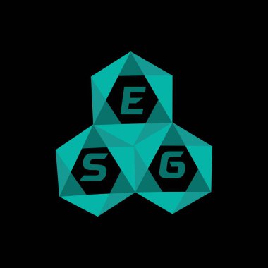 ESG yaratıcı minimalist harf logosu. ESG benzersiz vektör baş harfleri alfabe harfi logo tasarımı