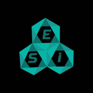 ESI yaratıcı minimalist harf logosu. ESI eşsiz vektör baş harfleri alfabe harf logosu tasarımı