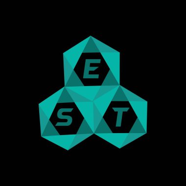 EST yaratıcı minimalist harf logosu. EST eşsiz vektör baş harfleri alfabe harfi logo tasarımı