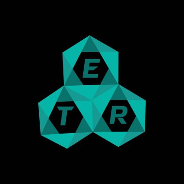 ETR yaratıcı minimalist harf logosu. ETR benzersiz vektör baş harfleri alfabe harfi logo tasarımı