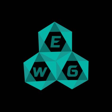EWG yaratıcı minimalist harf logosu. EWG benzersiz vektör baş harfleri harf logosu tasarımı