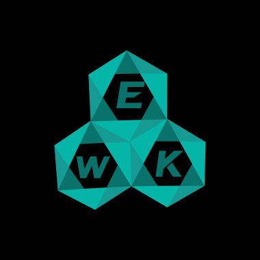 EWK yaratıcı minimalist harf logosu. EWK benzersiz vektör baş harfleri harf logosu tasarımı