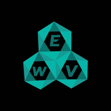 EWV yaratıcı minimalist harf logosu. EWV benzersiz vektör baş harfleri harf logosu tasarımı