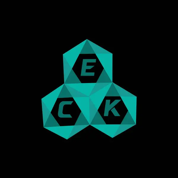 ECK yaratıcı minimalist harf logosu. ECK benzersiz vektör baş harfleri harf logosu tasarımı