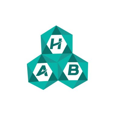 HAB yaratıcı minimalist harf logosu. HAB eşsiz vektör baş harfleri alfabe harf logosu tasarımı