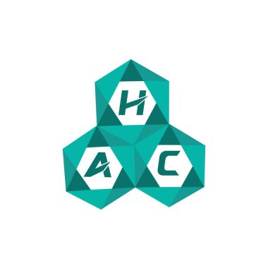 HAC yaratıcı minimalist harf logosu. HAC benzersiz vektör baş harfleri alfabe harf logosu tasarımı