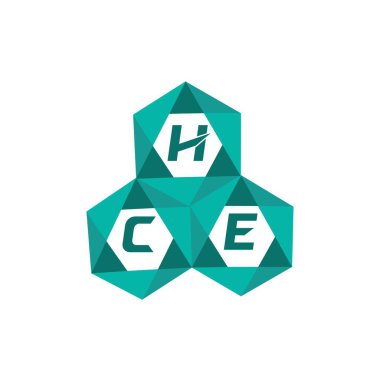 Yaratıcı minimalist harf logosu. HCE eşsiz vektör baş harfleri alfabe harf logosu tasarımı