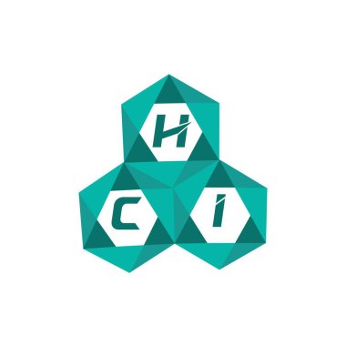 HCI yaratıcı minimalist harf logosu. HCI benzersiz vektör baş harfleri harf logosu tasarımı