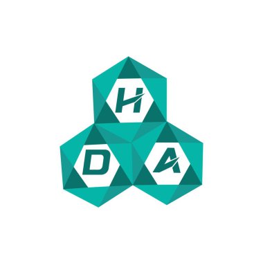 HDA yaratıcı minimalist harf logosu. HDA benzersiz vektör baş harfleri harf logosu tasarımı