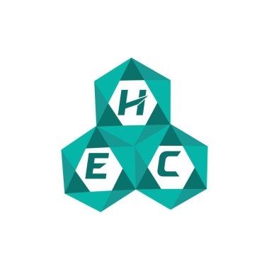 HEC yaratıcı minimalist harf logosu. HEC benzersiz vektör baş harfleri alfabe harfi logo tasarımı