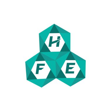 HFE yaratıcı minimalist harf logosu. HFE benzersiz vektör baş harfleri harf logosu tasarımı