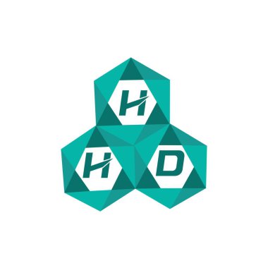 HHD yaratıcı minimalist harf logosu. HHD benzersiz vektör baş harfleri harf logosu tasarımı