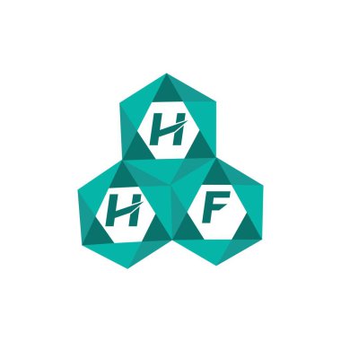 Yaratıcı minimalist harf logosu. HHF benzersiz vektör baş harfleri harf logosu tasarımı