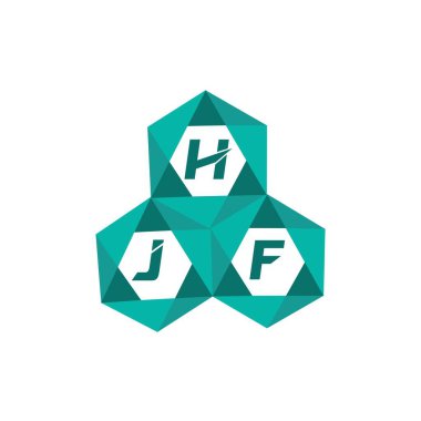 HJF yaratıcı minimalist harf logosu. HJF benzersiz vektör baş harfleri harf logosu tasarımı