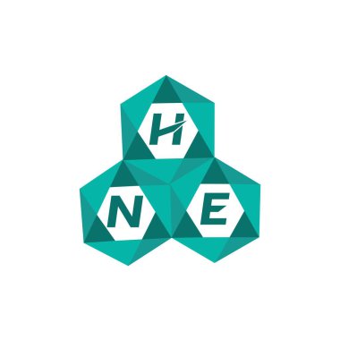 Yaratıcı minimalist harf logosu. HNE benzersiz vektör baş harfleri harf logosu tasarımı