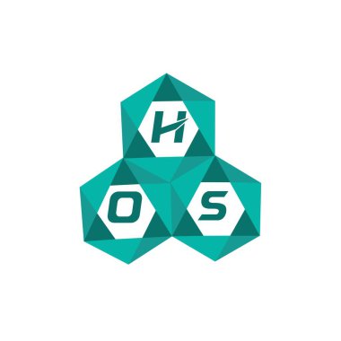HOS yaratıcı minimalist harf logosu. HOS benzersiz vektör baş harfleri alfabe harfi logo tasarımı