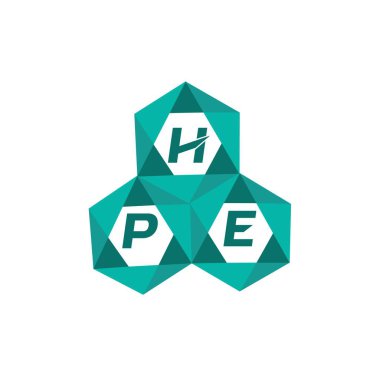 HPE yaratıcı minimalist harf logosu. HPE benzersiz vektör baş harfleri harf logosu tasarımı